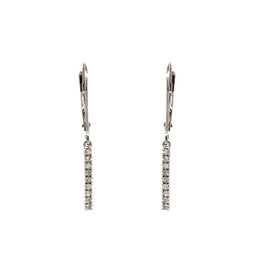 31434 14K WHITE GOLD .15CT DANGLING BAR HANGING EARRINGS