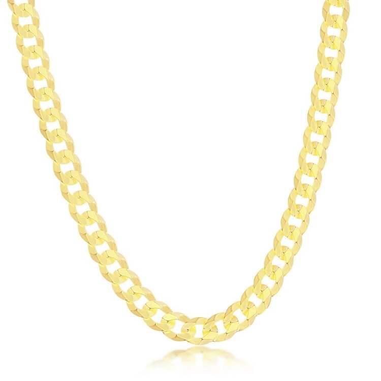 80120 STERLING SILVER GOLD PLATED 24” CUBAN 5MM LINK CHAIN
