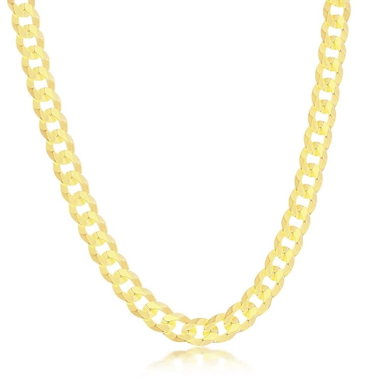 80123 STERLING SILVER GOLD PLATED 20” CUBAN 4.85MM LINK CHAIN