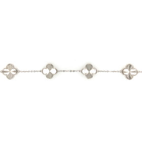 80137 STERLING SILVER RHODIUM STARBURST MULTI CLOVER BRACELET
