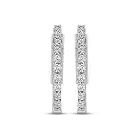 31446 14K WHITE GOLD .75CT LAB DIAMOND INSIDE OUT PUSH BUTTON HOOPS