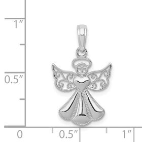 77609 14K WHITE GOLD MILGRAIN CUT OUT ANGEL CHARM