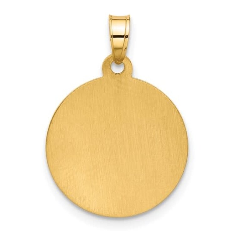 77376 14K TWO TONE MIRACULOUS PLAIN BACK ROUND MEDAL