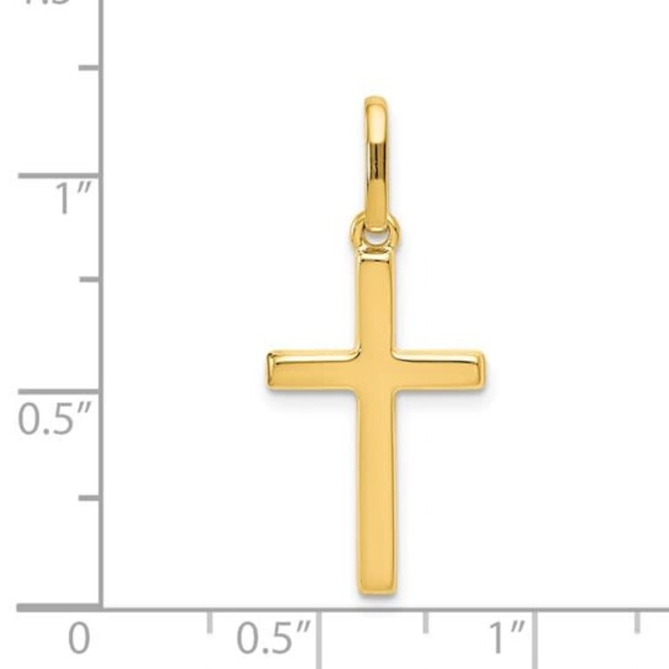 77377 14K YELLOW GOLD HIGH POLISH PLAIN CROSS