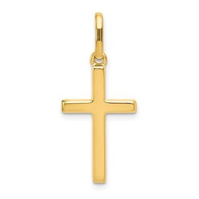 77377 14K YELLOW GOLD HIGH POLISH PLAIN CROSS