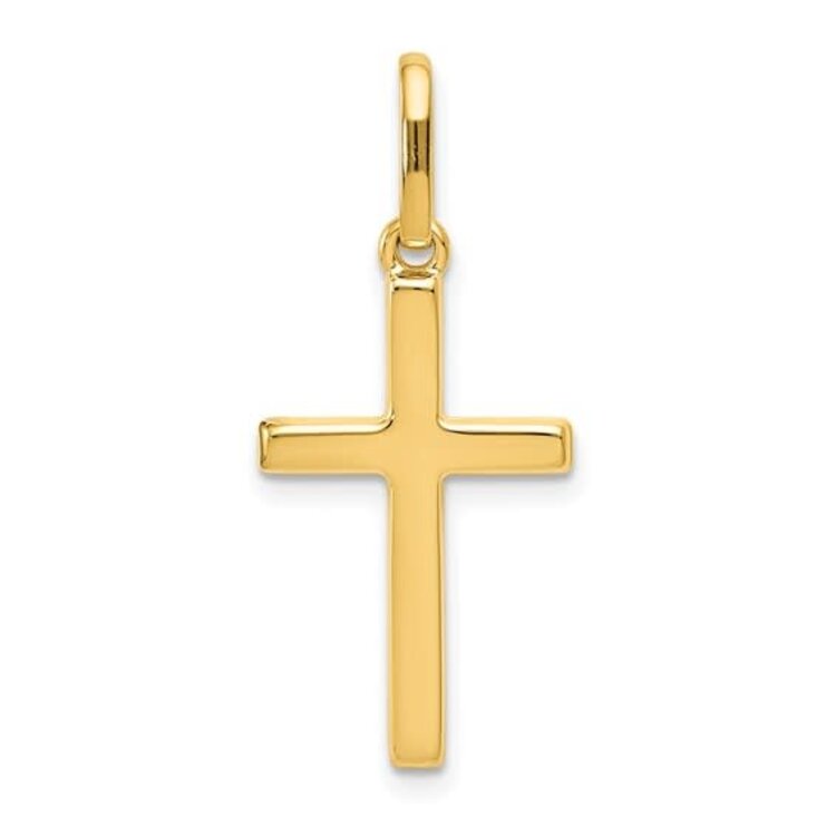 77377 14K YELLOW GOLD HIGH POLISH PLAIN CROSS