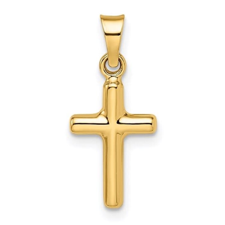 77378 14K YELLOW GOLD DIAMOND CUT AND HIGH POLISH REVERSIBLE CROSS