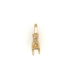 78144 14K YELLOW GOLD MANO CORNUTO ITALIAN HAND CHARM SOLID