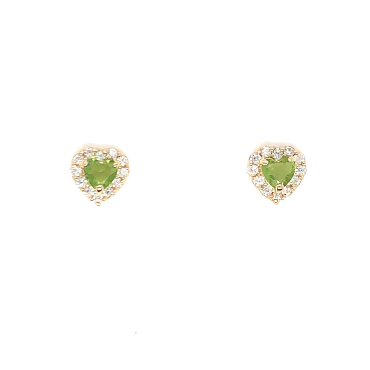 Citizen 14K YELLOW GOLD COLORED CUBIC ZIRCONIA CENTER WITH HALO HEART SCREW BACK STUDS 5.5MM