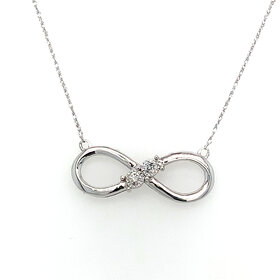 70601 10K WHITE GOLD DIAMOND MIRACLE SET CENTER INFINITY NECKLACE
