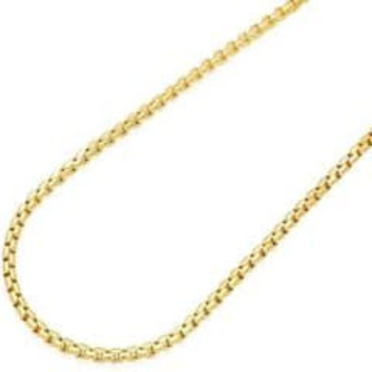 50084 14K YELLOW GOLD 20'' ROUNDED BOX LINK CHAIN 1.7MM