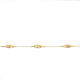 20431 14K YELLOW GOLD MARQUISE SHAPED BEANS BRACELET