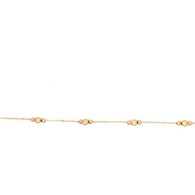 20430 14K YELLOW GOLD LASER FINISH AND HIGH POLISH BEADED BRACELET