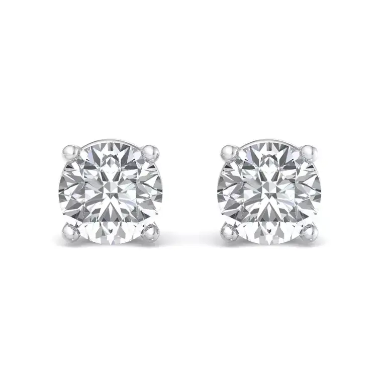 31522 14K WHITE GOLD .22TCW DIAMOND ROUND SCREW BACK STUDS