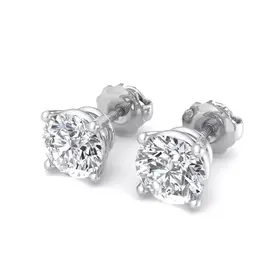 31524 14K WHITE GOLD .38TCW DIAMOND ROUND SCREW BACK STUDS