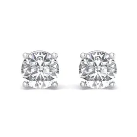 31526 14K WHITE GOLD .81TCW DIAMOND ROUND SCREW BACK STUDS
