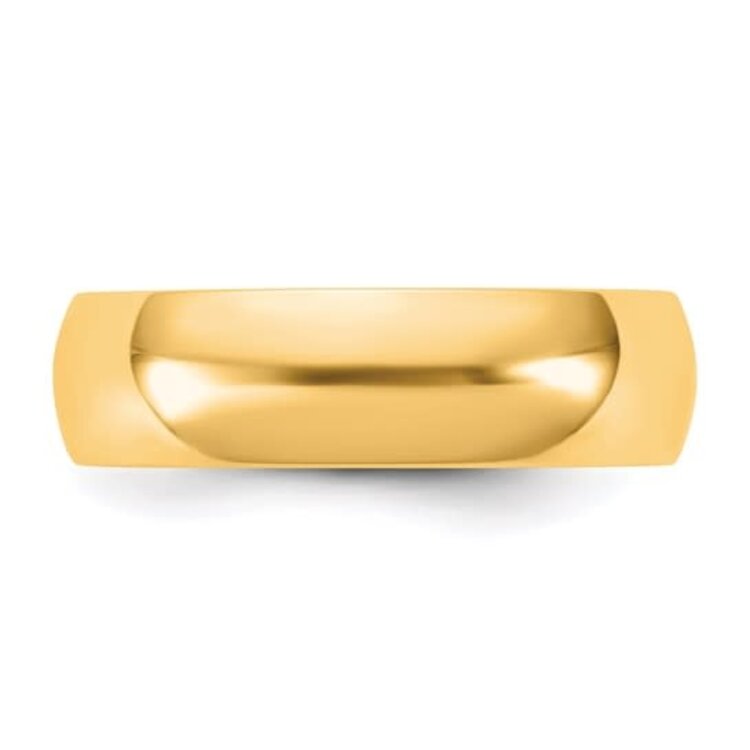 475433 14K YELLOW GOLD HIGH POLISH COMFORT FIT 6MM WEDDING BAND SIZE 9.5