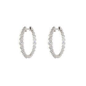 31534 14K WHITE GOLD 1CT LAB GROWN DIAMOND TAPERED INSIDE OUT HOOPS