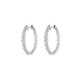 31531 14K WHITE GOLD 2CT LAB GROWN DIAMOND TAPERED INSIDE OUT HOOPS