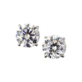 31535 14K WHITE GOLD 1CT E VVS LAB GROWN DIAMOND ROUND PUSH BACK STUDS