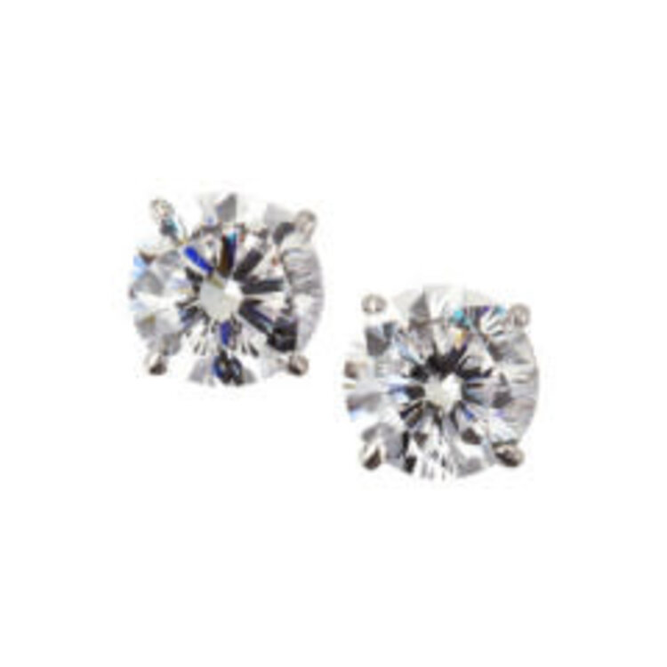 31535 14K WHITE GOLD 1CT E VVS LAB GROWN DIAMOND ROUND PUSH BACK STUDS