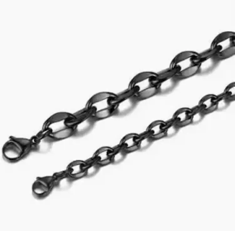 90045 STAINLESS STEEL 22" GUNMETAL ROLO LINK CHAIN