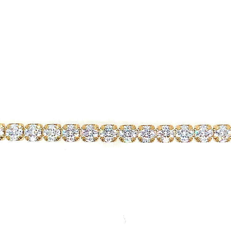 20441 14K YELLOW GOLD CUBIC ZIRCONIA TENNIS BRACELET