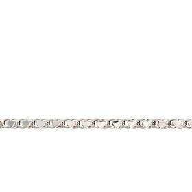 20219 14K WHITE GOLD 6" HEART MIRROR LINK BABY BRACELET