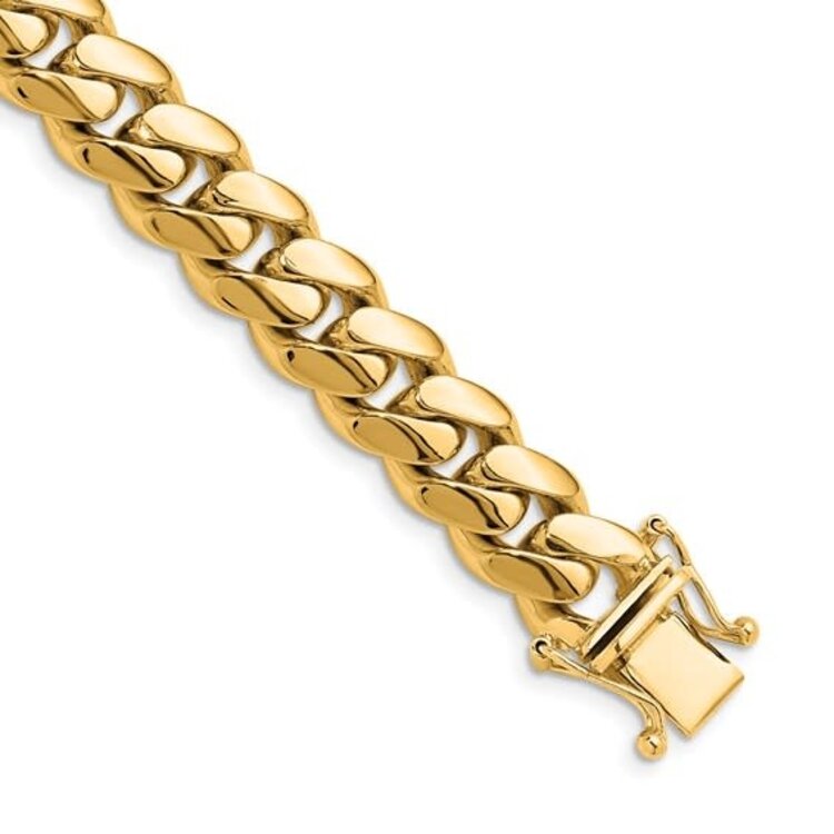25052 14K YELLOW GOLD 9" MIAMI CUBAN MEN'S BRACELET 8.5MM