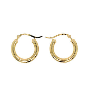 31557 14K YELLOW GOLD HIGH POLISHED .75" TUBED HOOPS