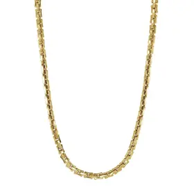 SYN87 ITALGEM GOLD-IP-S.STEEL 5MM-BAMBOO-LINK 22"-CHAIN