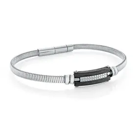 SMB725 ITALGEM STAINLESS STEEL CARBON-FIBRE-PLATE 7.5+0.5+0.5"-BRACELET