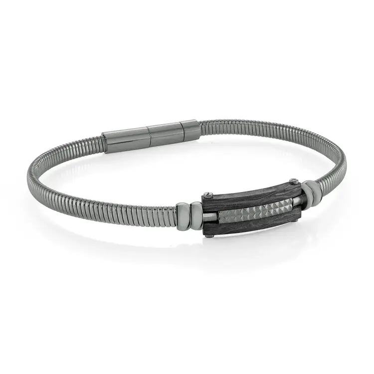 SMB727 ITALGEM GUN-IP-STAINLESS STEEL CARBON-FIBRE-PLATE 7.5+0.5+0.5"-BRACELET