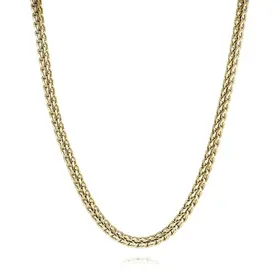 SYN5-20 ITALGEM GOLD-IP STAINLESS STEEL 5MM-ROUND FRANCO 20"-POLISHED NECKLACE