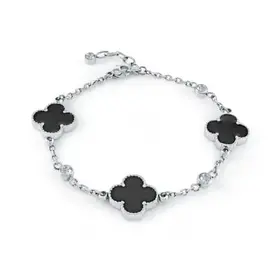 SWB2318 ITALGEM STAINLESS STEEL LUCKY-CLOVER RESIN 7+1"-BRACELET