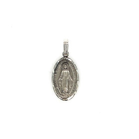 80175 STERLING SILVER MIRACULOUS OVAL MEDAL 1.25''