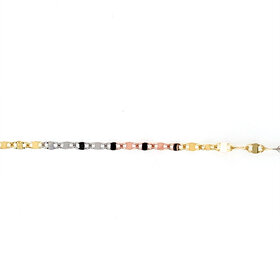 20443 14K TRI-COLOR FLIP LINK BRACELET