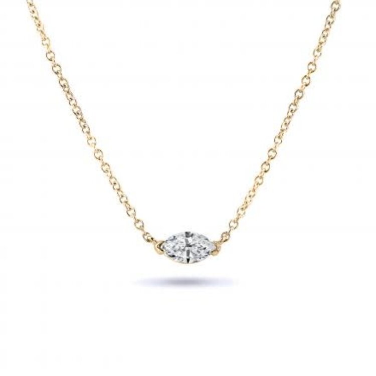 70606 14K YELLOW GOLD .40CT MARQUISE DIAMOND SOLITAIRE PENDANT (SI2)