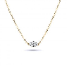 70607 14K YELLOW GOLD .35CT MARQUISE DIAMOND SOLITAIRE PENDANT (I/SI1)