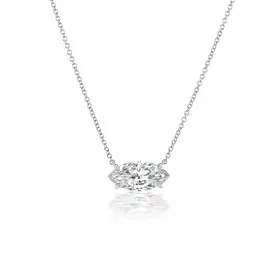 70608 14K WHITE GOLD .47CT MARQUISE DIAMOND SOLITAIRE PENDANT (I/SI2)