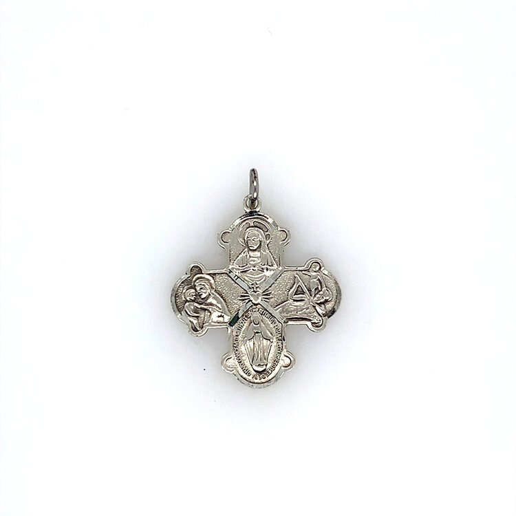 80187 STERLING SILVER FOUR WAY MEDAL 1.25''