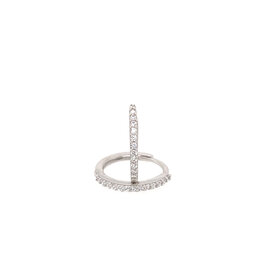 32450 14K WHITE GOLD CUBIC ZIRCONIA ZIRCONIA COMMON PRONG .50'' HUGGIES