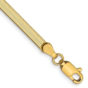 20444 14K YELLOW GOLD 4MM SILKY HERRINGBONE BRACELET 7''