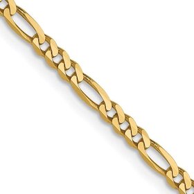 2044714K YELLOW GOLD 4.6MM FIGARO LINK BRACELET 8''