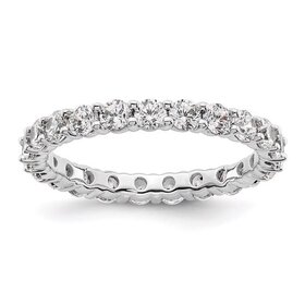 475450 14K WHITE GOLD 2CT DIAMOND ETERNITY COMMON PRONG SETTING WEDDING BAND