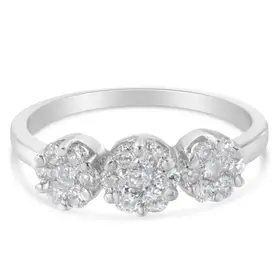 40455 14K WHITE GOLD 1CT DIAMOND CLUSTER PPF RING