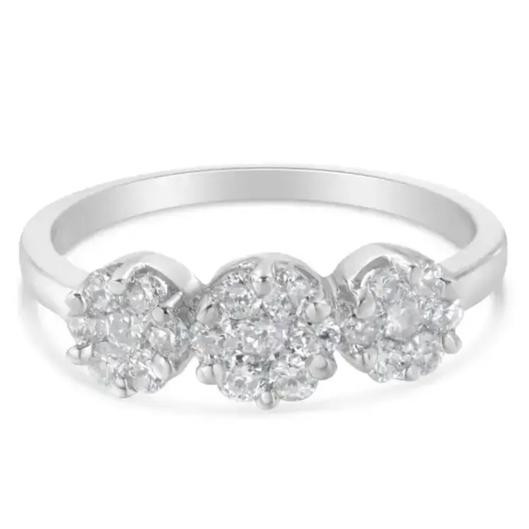 40455 14K WHITE GOLD 1CT DIAMOND CLUSTER PPF RING