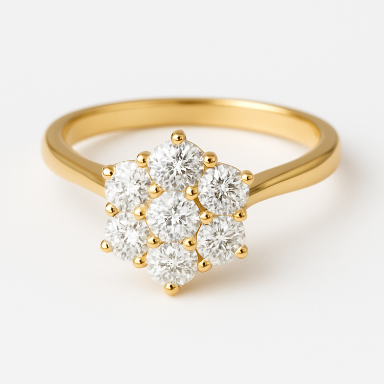 475451 14K YELLOW GOLD .50CT DIAMOND CLUSTER TAPERED SOLITAIRE RING