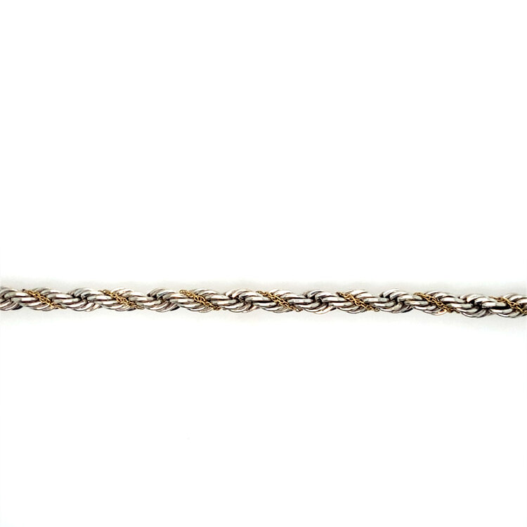 31573 14K TWO TONE 0.75" 4MM HIGH POLISH AND DIAMOND CUT DOUBLE OVAL SMALL HOOPS