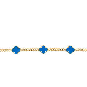 20459 14K YELLOW GOLD 9MM TURQUOISE CLOVER BRACELET (5)